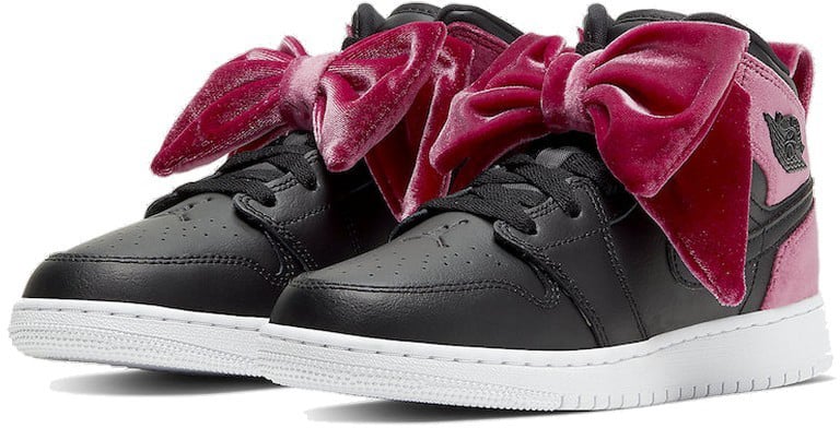 Nike Air Jordan 1 Mid Bow Black Noble Red Zwart