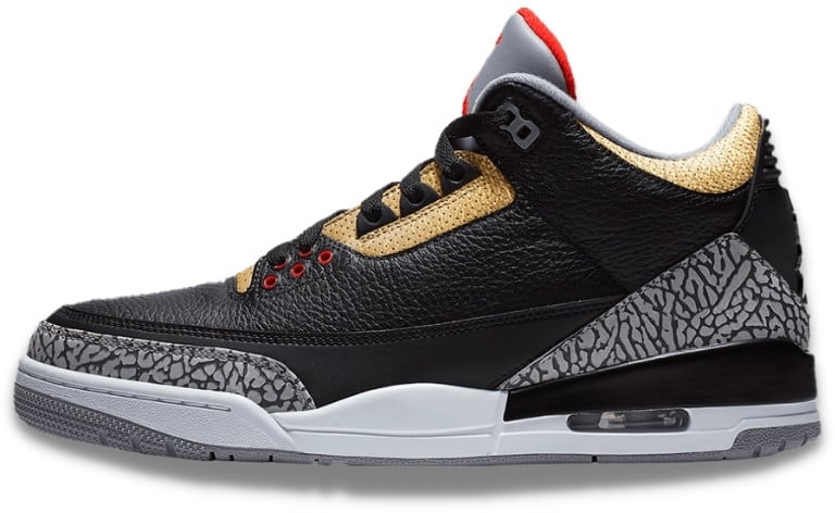 Nike Air Jordan 3 Retro Black Cement Gold Zwart