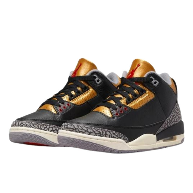 Nike Air Jordan 3 Retro Black Cement Gold Zwart