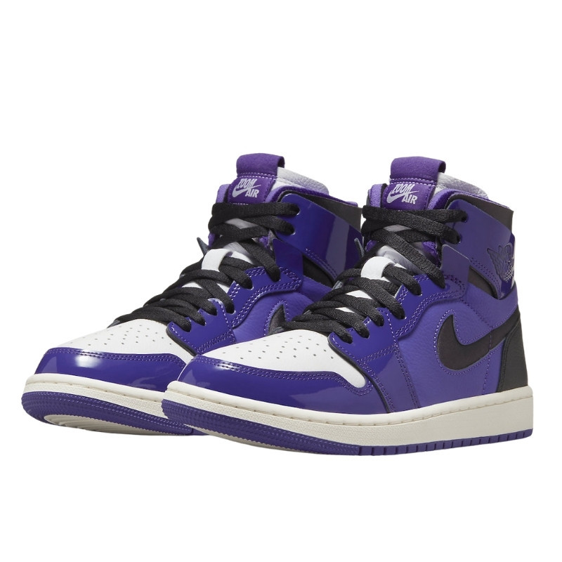 Nike Air Jordan 1 High Zoom Air CMFT Purple Patent Zwart