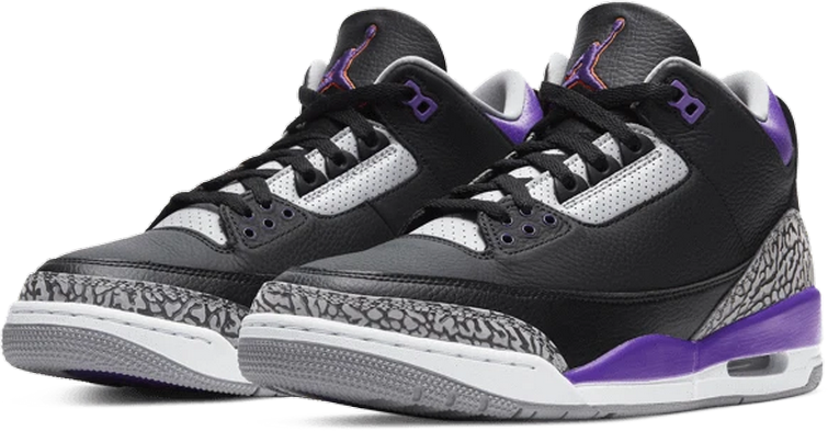 Nike Air Jordan 3 Retro Black Court Purple Zwart