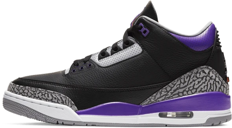 Nike Air Jordan 3 Retro Black Court Purple Zwart