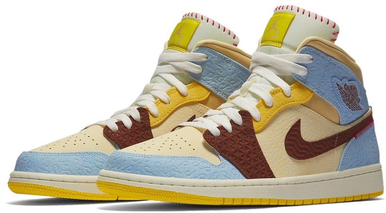 Nike Air Jordan 1 Mid Fearless Maison Château Rouge Blauw