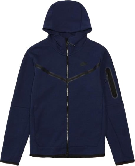 Nike Hoodie Nike Sportswear Tech Fleece Midnight Navy Black Blauw