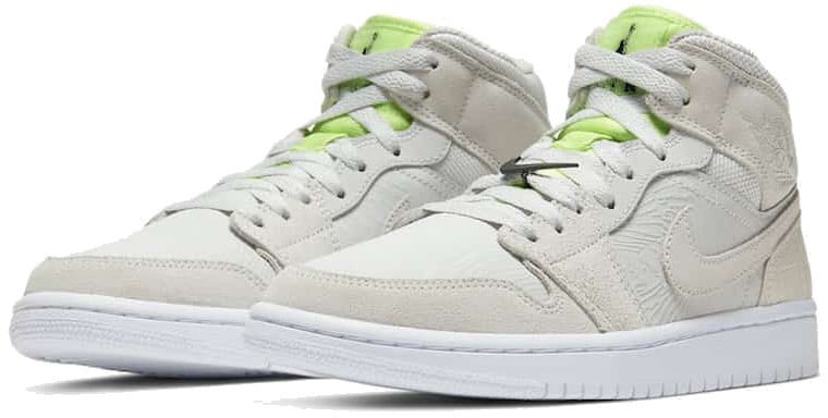 Nike Air Jordan 1 Mid Vast Grey Ghost Green Wit