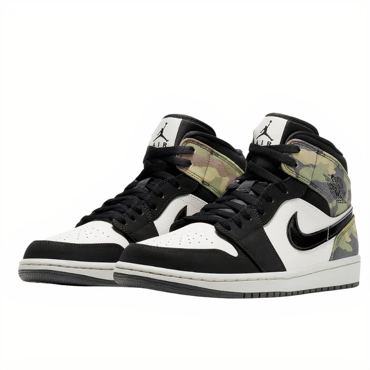 Nike Air Jordan 1 Mid Camo Zwart