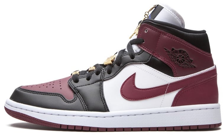 Nike Air Jordan 1 Mid Gold Pendants Beetroot Zwart