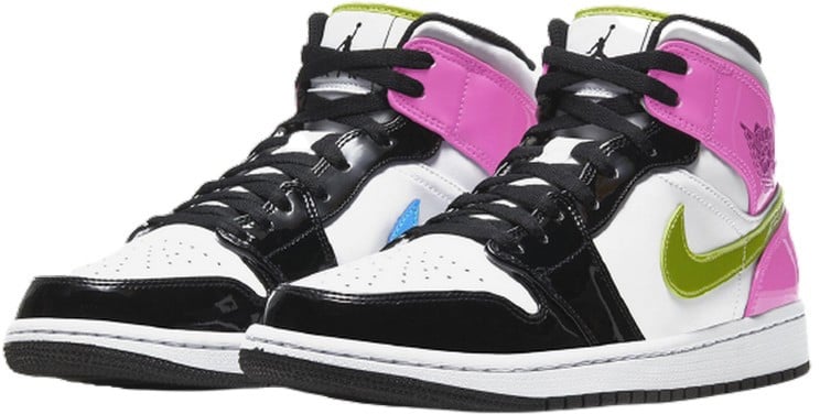 Nike Air Jordan 1 Mid White Black Cyber Pink Divers