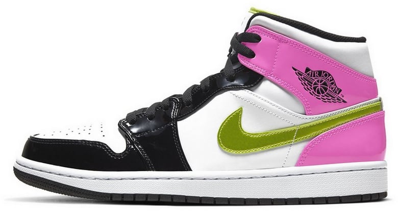 Nike Air Jordan 1 Mid White Black Cyber Pink Divers
