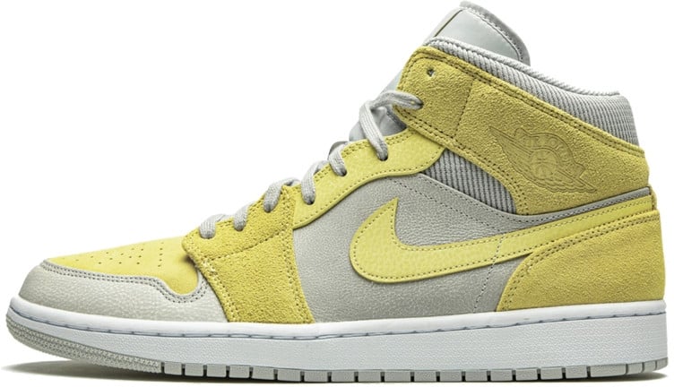 Nike Air Jordan 1 Mid Mixed Textures Yellow Grijs