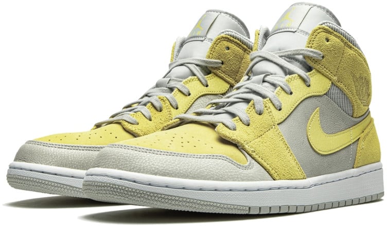 Nike Air Jordan 1 Mid Mixed Textures Yellow Grijs