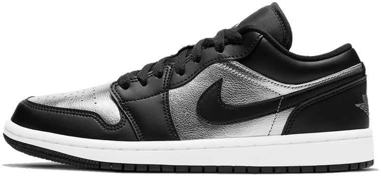Nike Nike Air Jordan 1 Low SE Black Metallic Silver Zwart