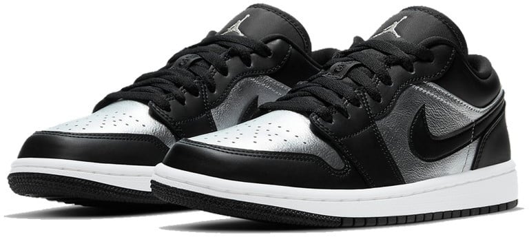 Nike Nike Air Jordan 1 Low SE Black Metallic Silver Zwart