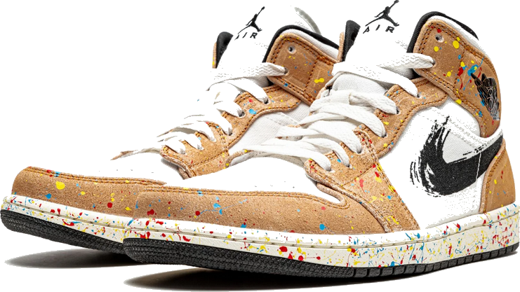 Nike Air Jordan 1 Mid SE Brushstroke Wit