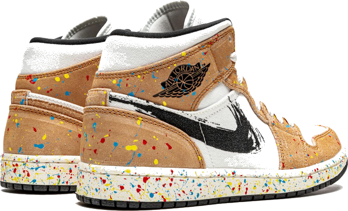 Nike Air Jordan 1 Mid SE Brushstroke Wit