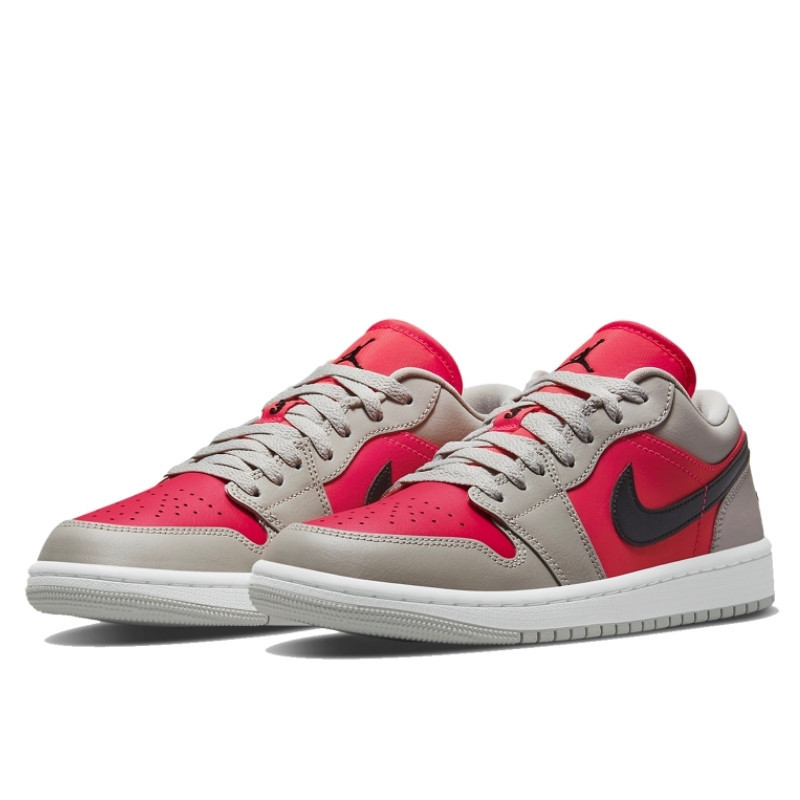 Nike Air Jordan 1 Retro Low Light Iron Ore Siren Red Grijs