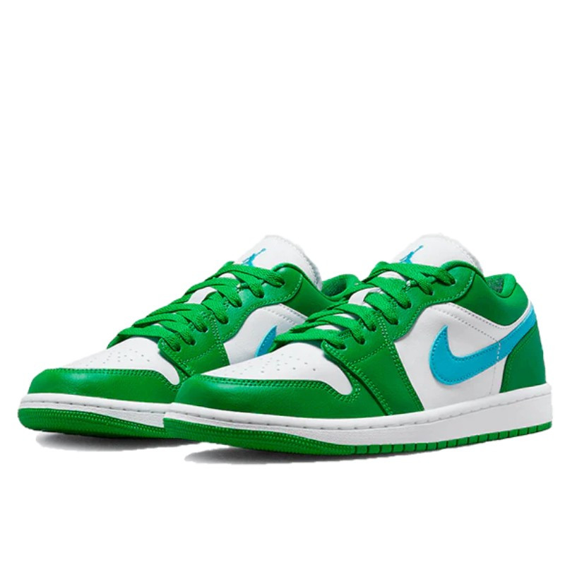 Nike Air Jordan 1 Low Lucky Green Aquatone Blauw