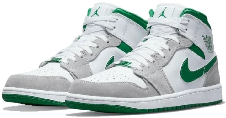 Nike Air Jordan 1 Mid Grey Green Wit