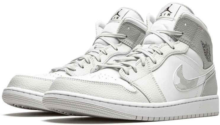 Nike Air Jordan 1 Mid Grey Camo Wit
