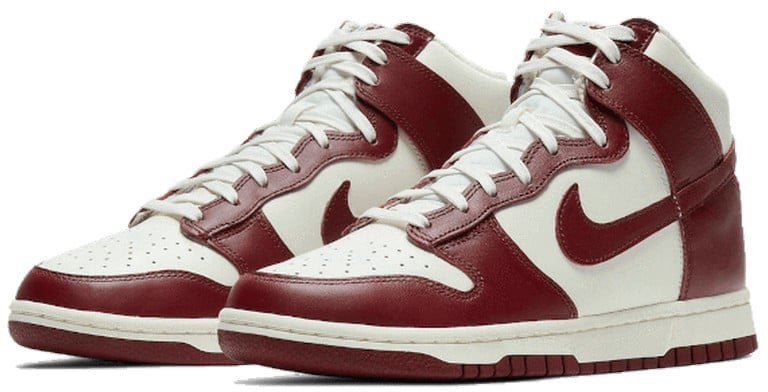 Nike Nike Dunk High Sail Team Red Maroon