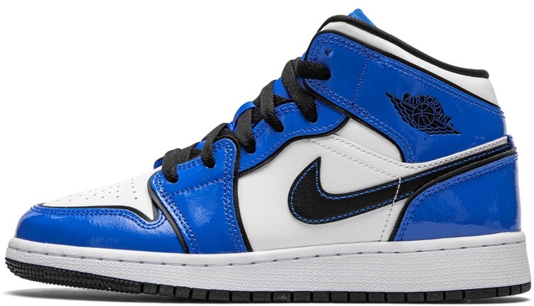 Nike Air Jordan 1 Mid Signal Blue Zwart