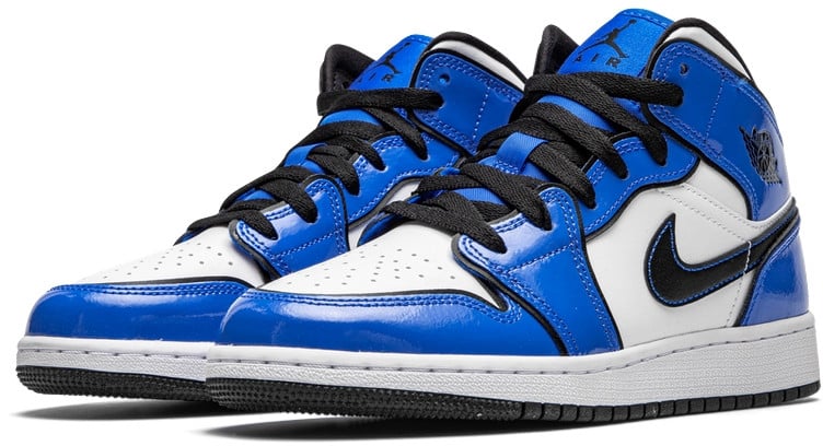 Nike Air Jordan 1 Mid Signal Blue Zwart