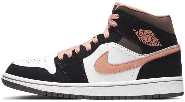 Nike Air Jordan 1 Mid Peach Mocha Zwart