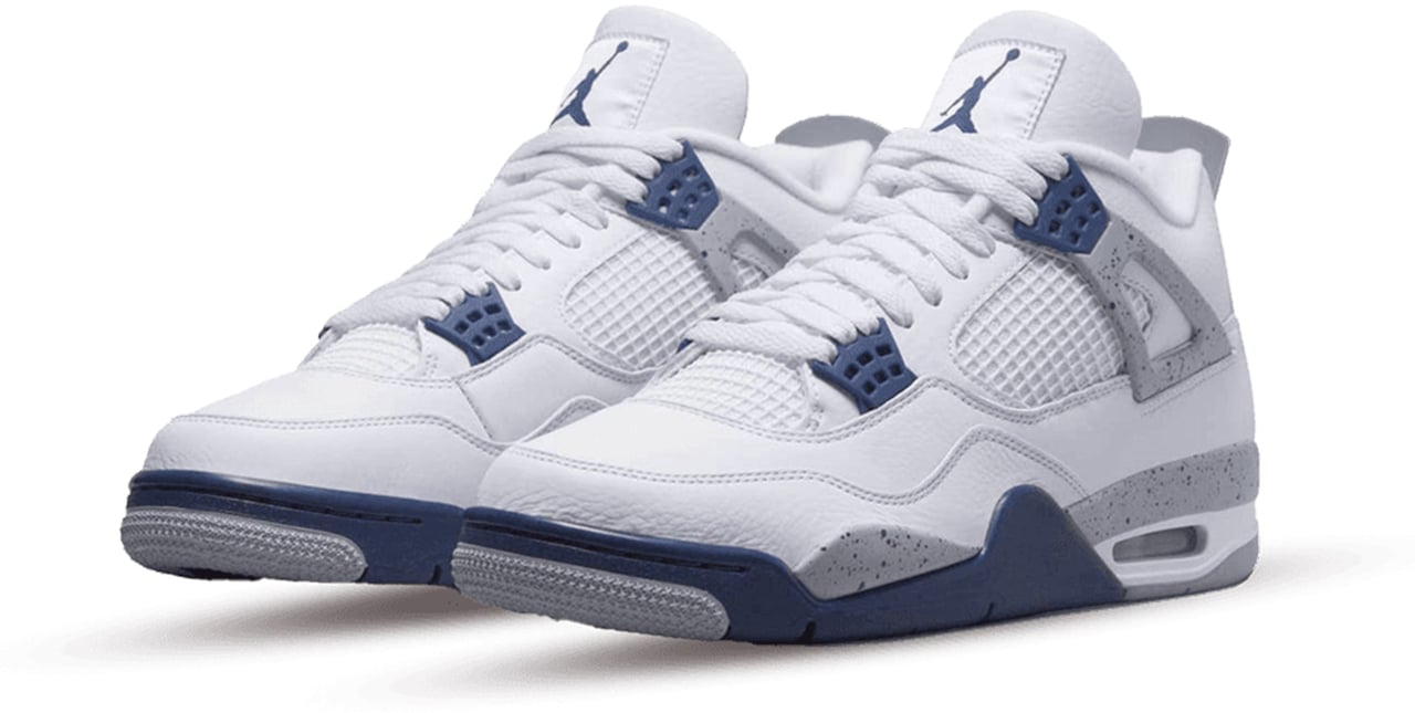 Nike Air Jordan 4 Retro White Midnight Navy Divers