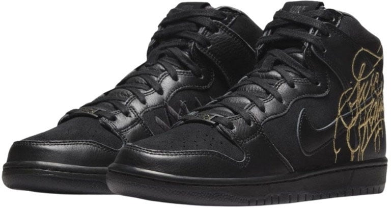 Nike Nike SB Dunk High FAUST Black Gold Zwart