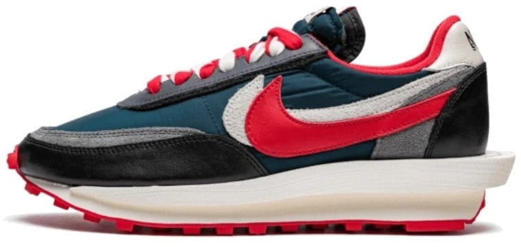 Nike Nike LD Waffle Sacai Undercover Midnight Spruce University Red Zwart