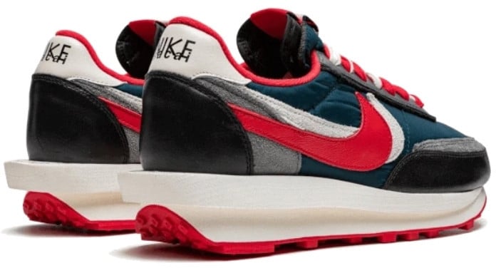 Nike Nike LD Waffle Sacai Undercover Midnight Spruce University Red Zwart