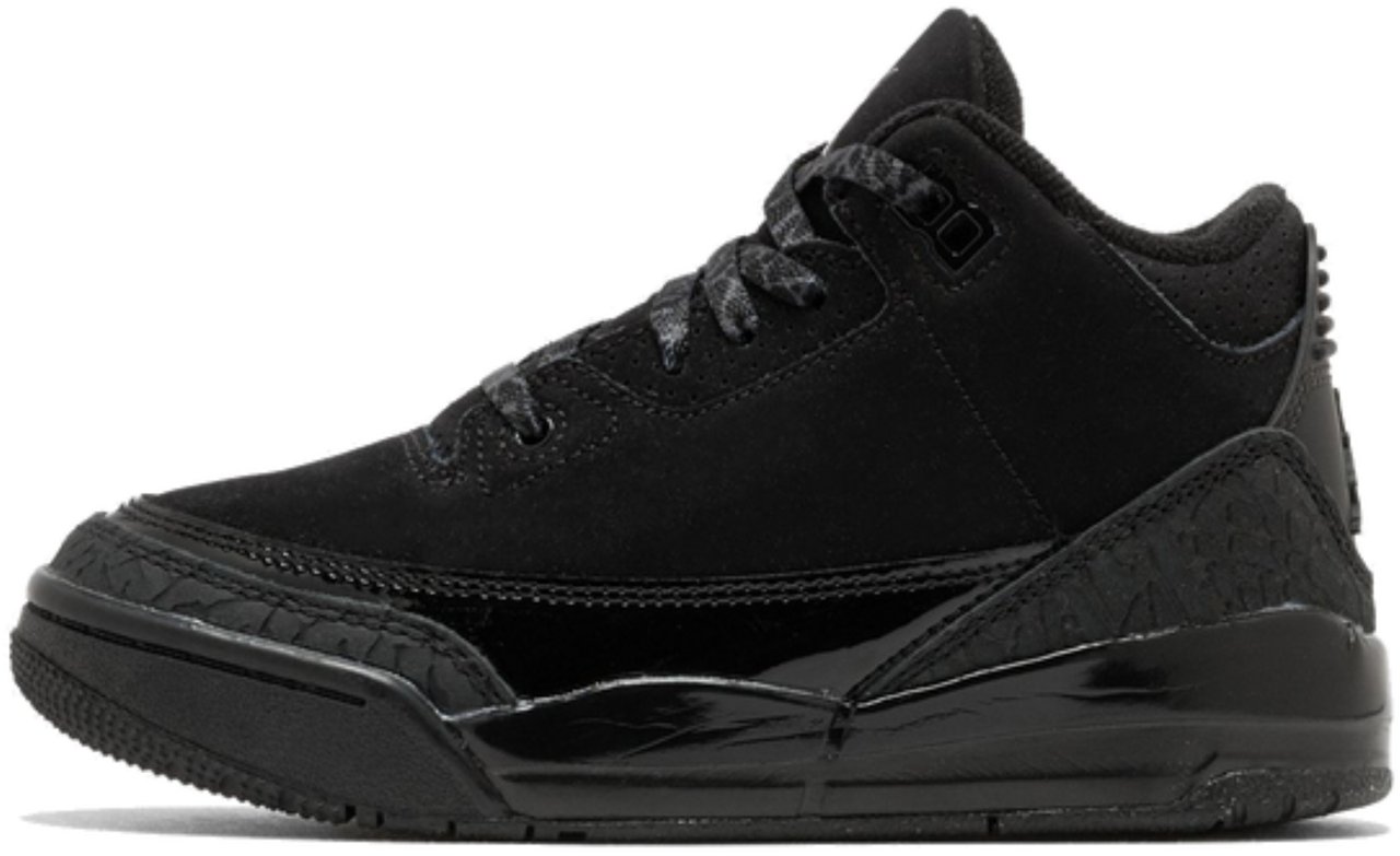 Nike Air Jordan 3 Retro Black Cat (2025) Enfant & Bébé Zwart