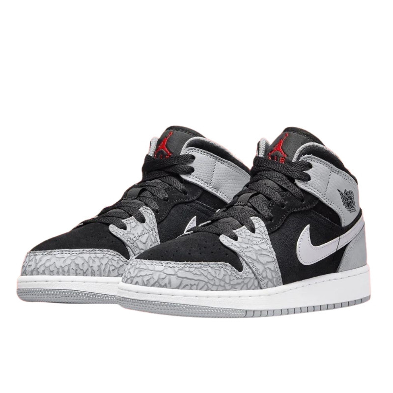 Nike Air Jordan 1 Mid Elephant Print Zwart