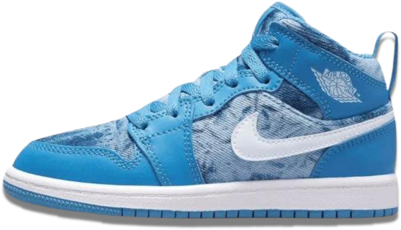 Nike Air Jordan 1 Mid Washed Denim Enfant et Bébé Blauw