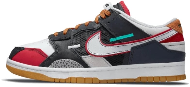 Nike Nike Dunk Low Scrap University Red Zwart