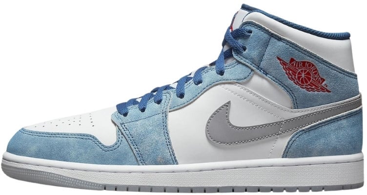 Nike Air Jordan 1 Mid French Blue Fire Red Wit