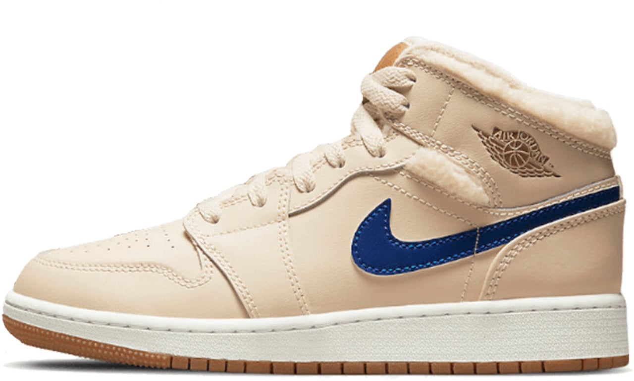 Nike Air Jordan 1 Mid Fleece Pearl White (GS) Divers