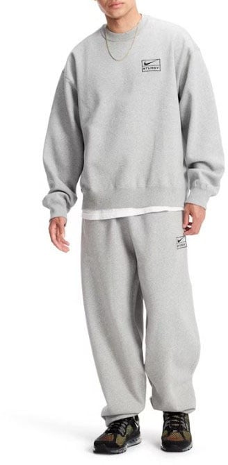 Nike Sweat Nike x Stussy Crew Fleece Grey Grijs