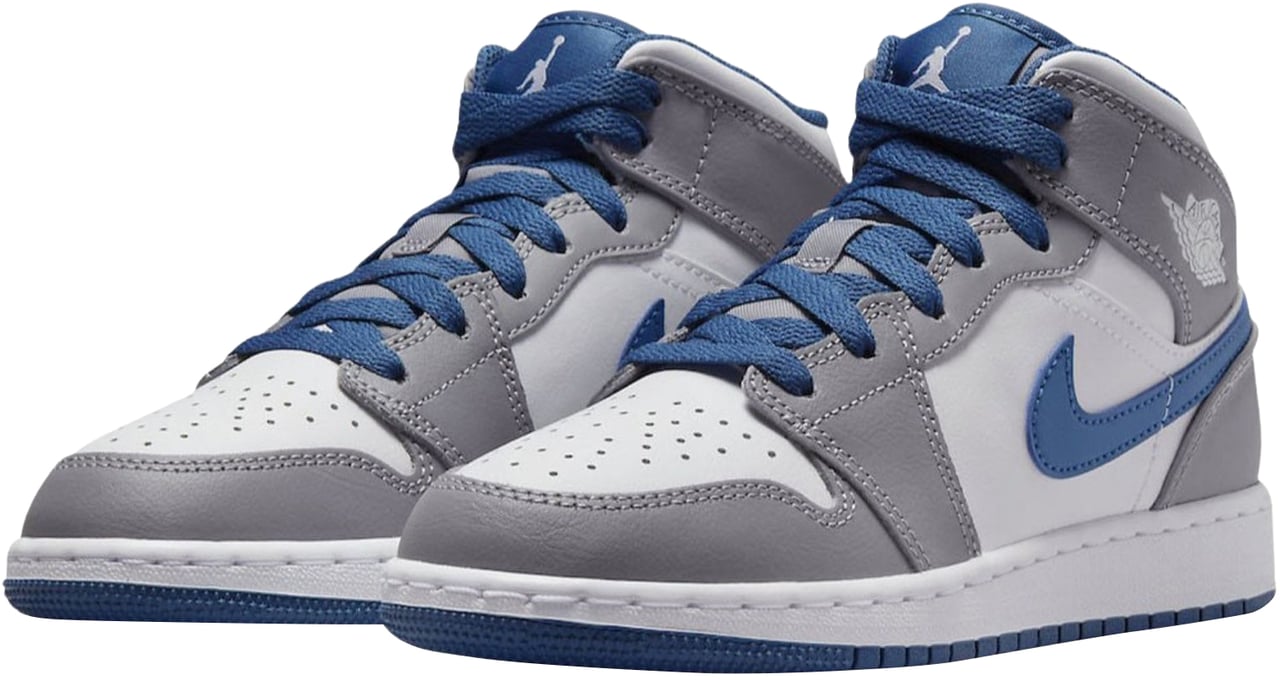 Nike Air Jordan 1 Mid True Blue Cement (GS) Divers