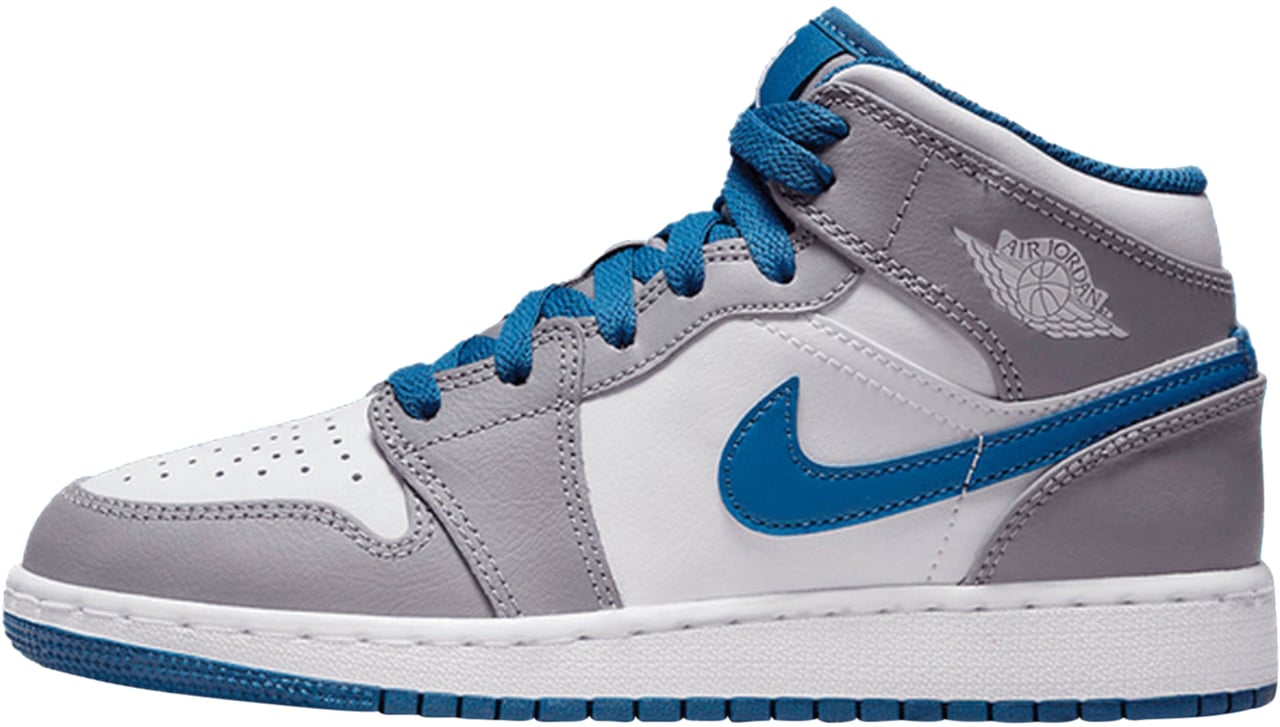 Nike Air Jordan 1 Mid True Blue Cement (GS) Divers