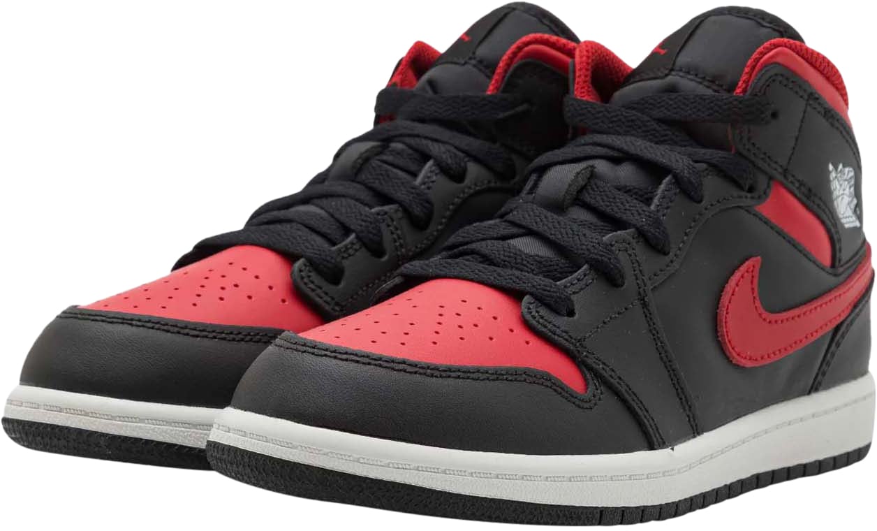 Nike Air Jordan 1 Mid Schoen Bred (GS) Blauw