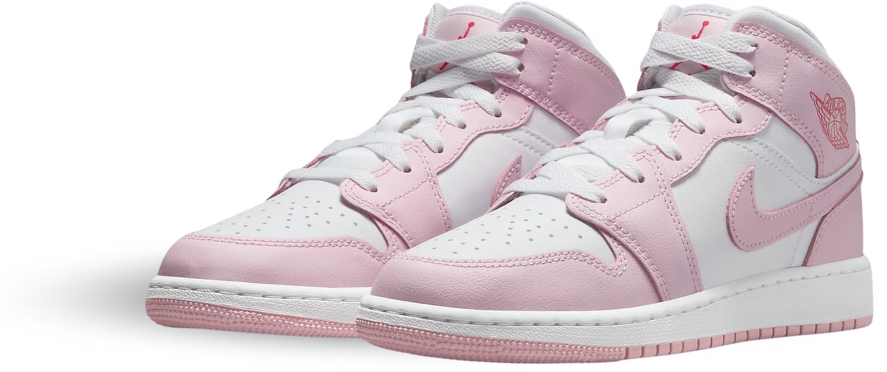 Nike Air Jordan 1 Mid Pink Foam Fire Red Divers