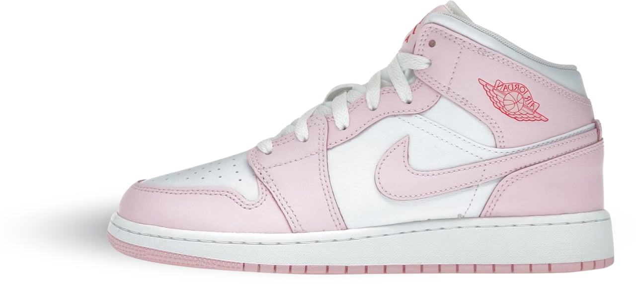 Nike Air Jordan 1 Mid Pink Foam Fire Red Divers