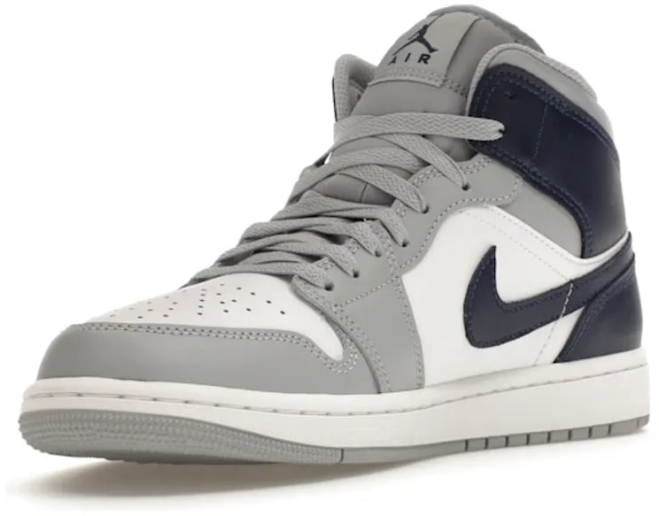 Nike Jordan 1 Mid Wolf Grey Midnight Navy Wit