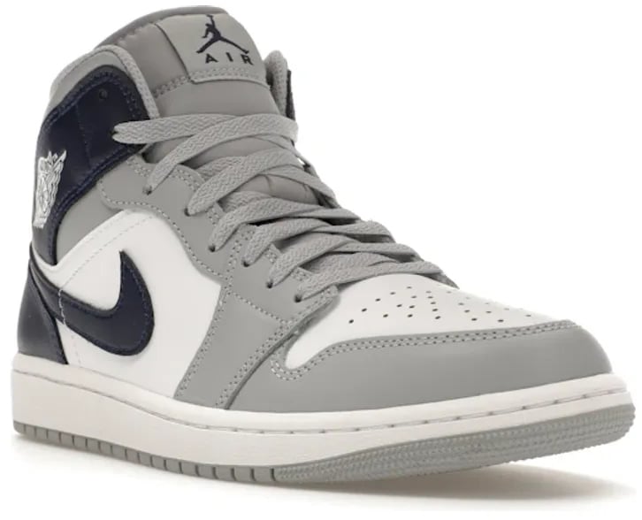 Nike Jordan 1 Mid Wolf Grey Midnight Navy Wit