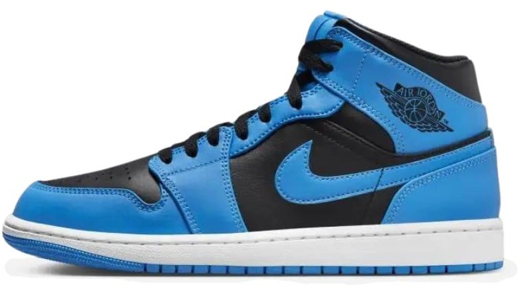 Nike Air Jordan 1 Mid University Blue Black Blauw