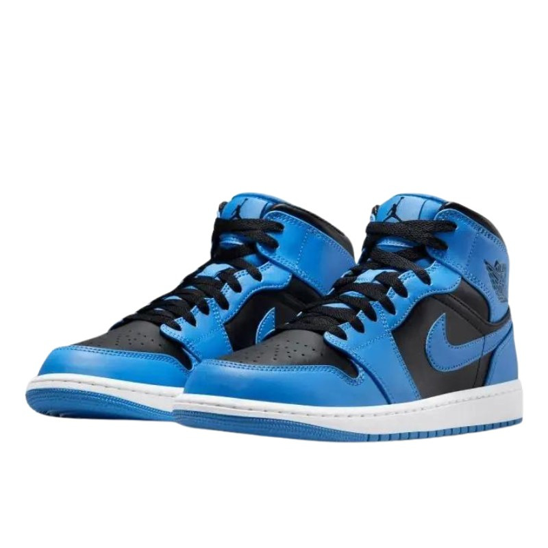 Nike Air Jordan 1 Mid University Blue Black Blauw