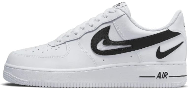 Nike Nike Air Force 1 Low '07 FM Cut Out Swoosh White Black Zwart