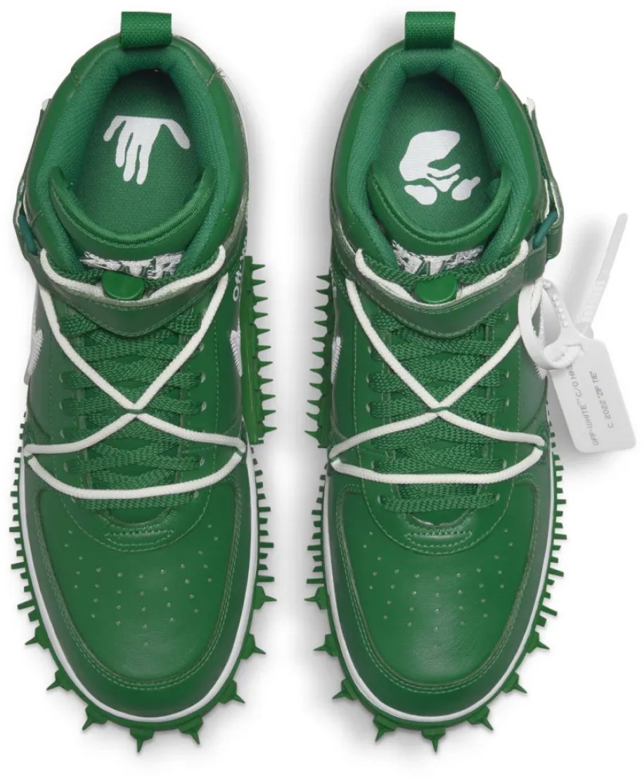 Nike Off-white X Air Force 1 Mid Sp Lthr Sneakers Groen