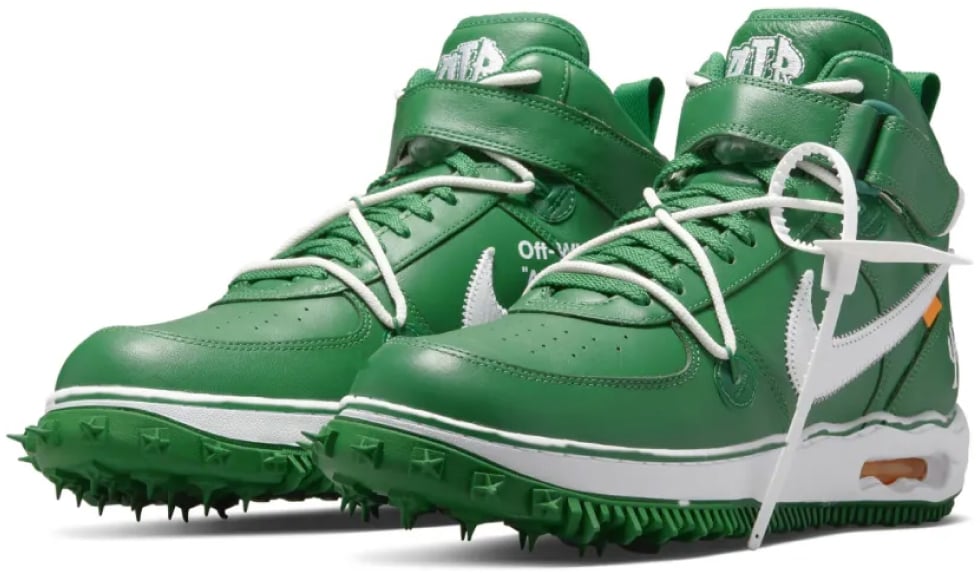 Nike Off-white X Air Force 1 Mid Sp Lthr Sneakers Groen